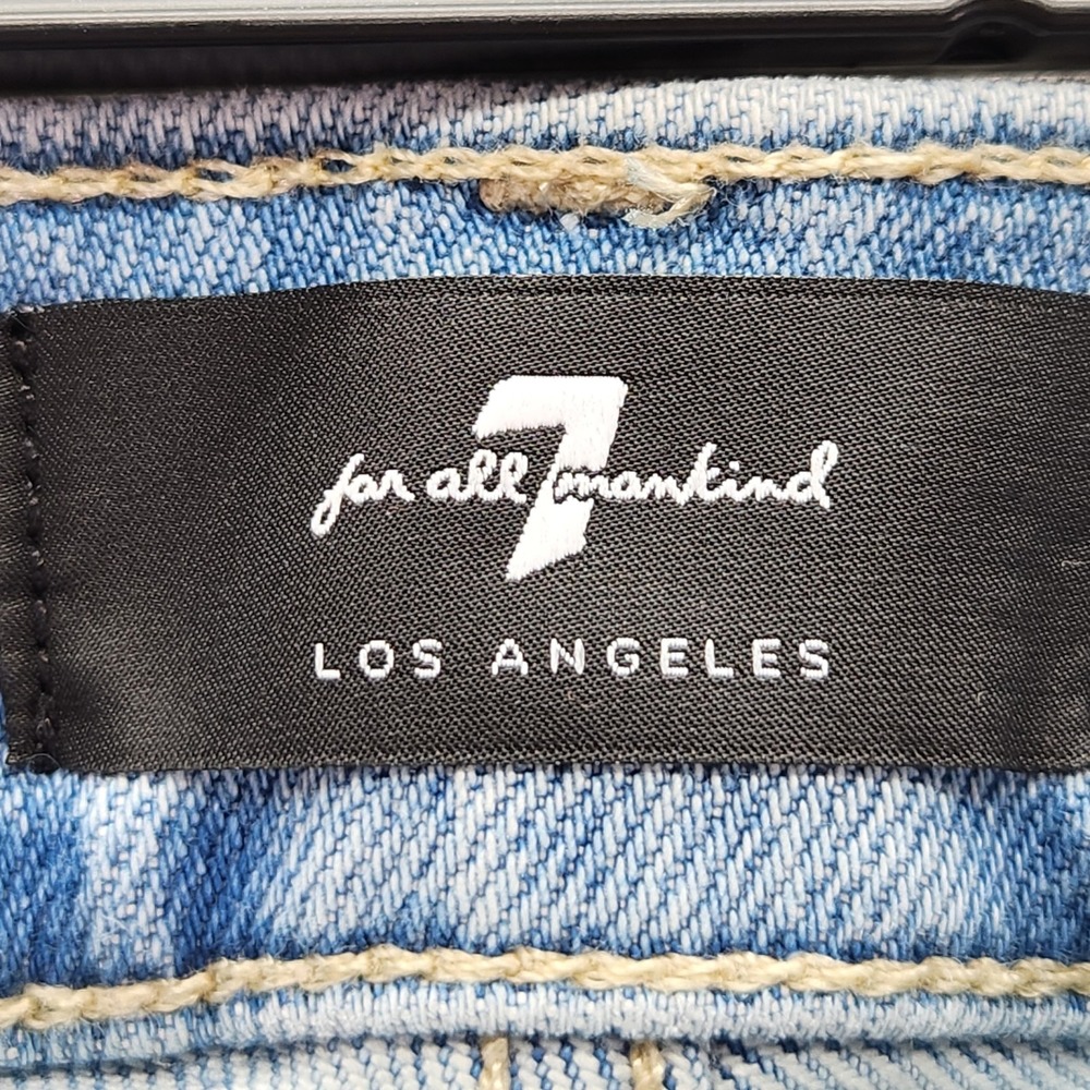 7 For All Mankind Jeans Women Size 29 High Waist Cropped Straight Leg Distressed - Picture 4 of 9